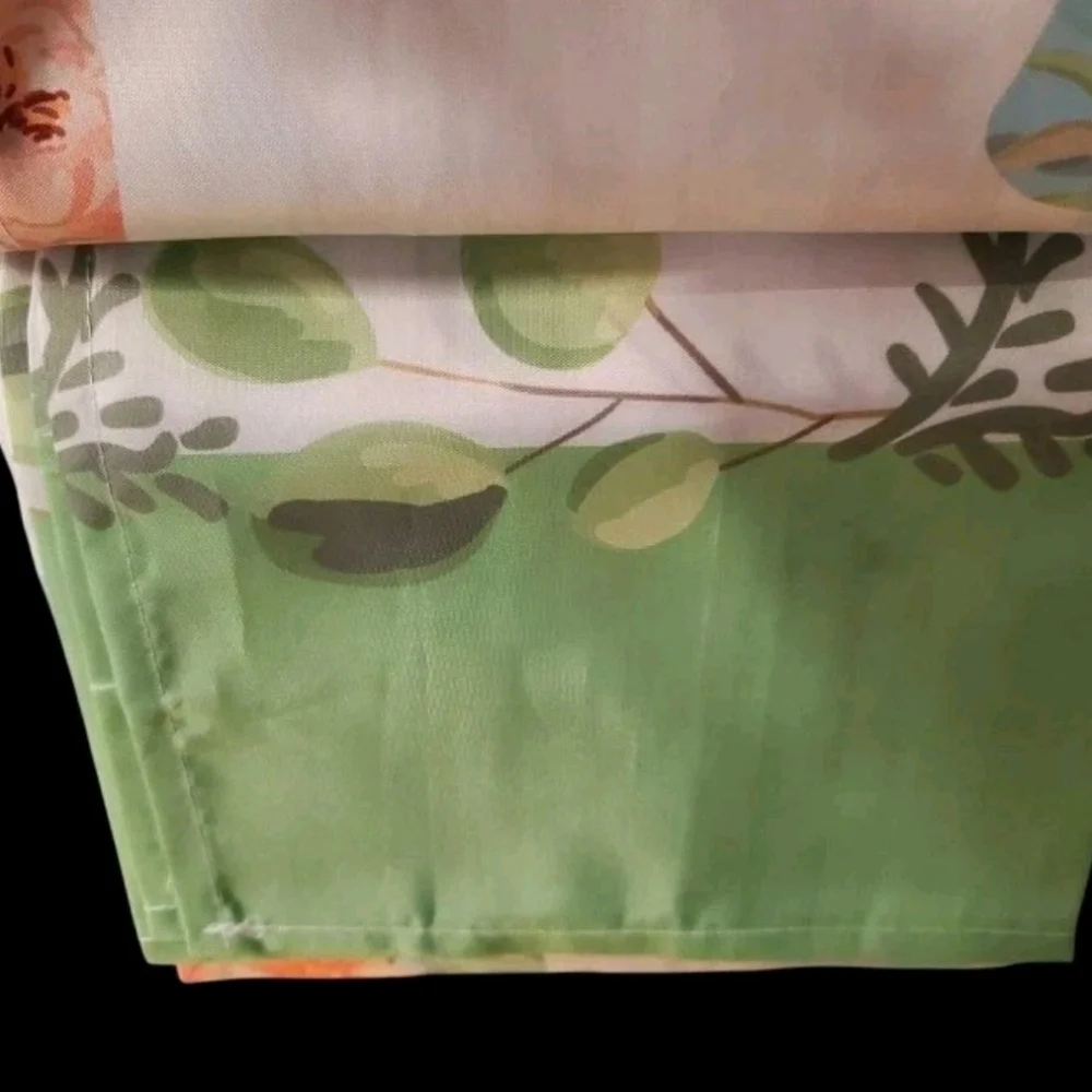 Spring Floral Easter Bunny Fabric Shower Curtain Bathroom Decor 72x72 Inch NEW